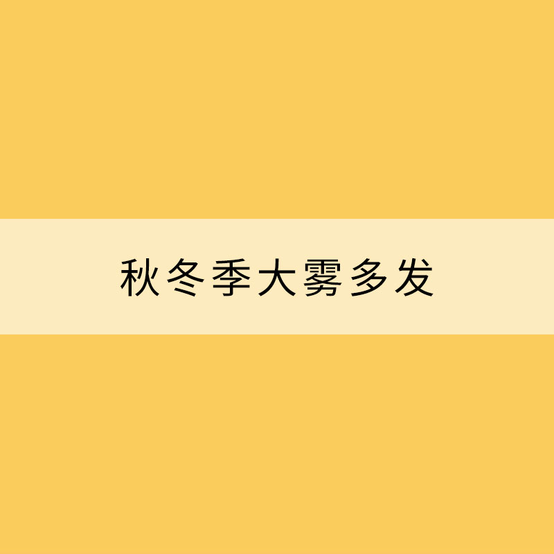 秋冬季大霧多發 這份防御指南請收好